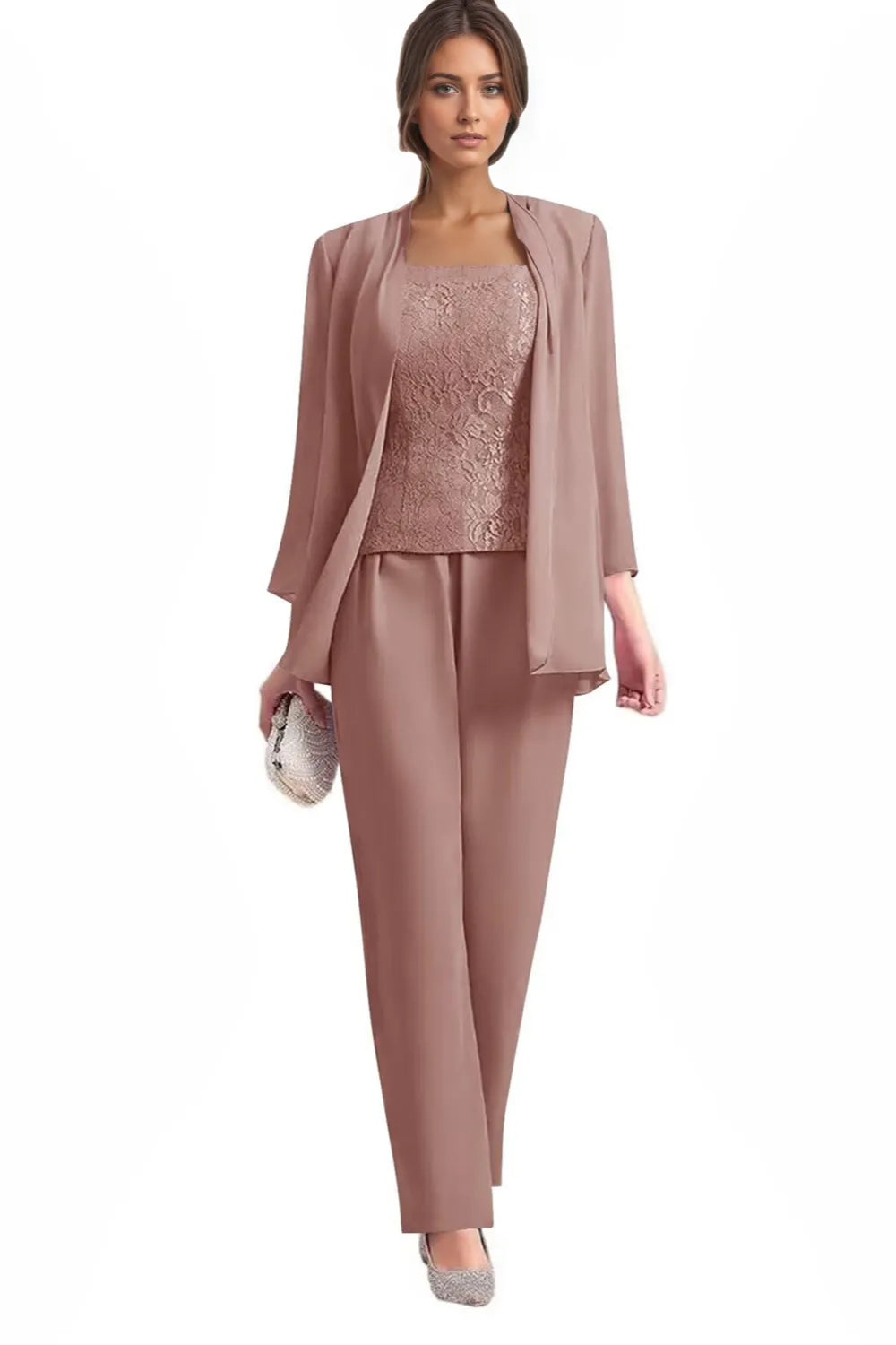 Ensemble pantalon de cérémonie élégant trois pièces