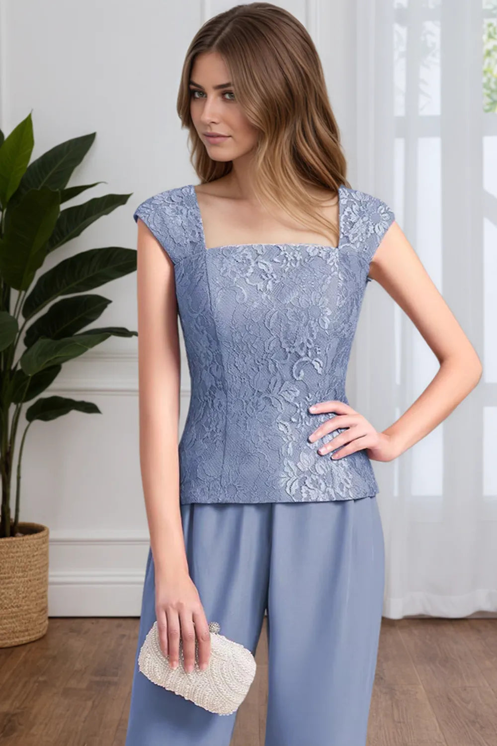 Ensemble pantalon de cérémonie élégant trois pièces