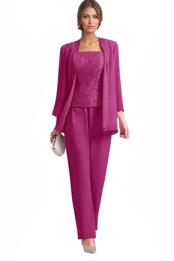 Ensemble pantalon de cérémonie élégant trois pièces