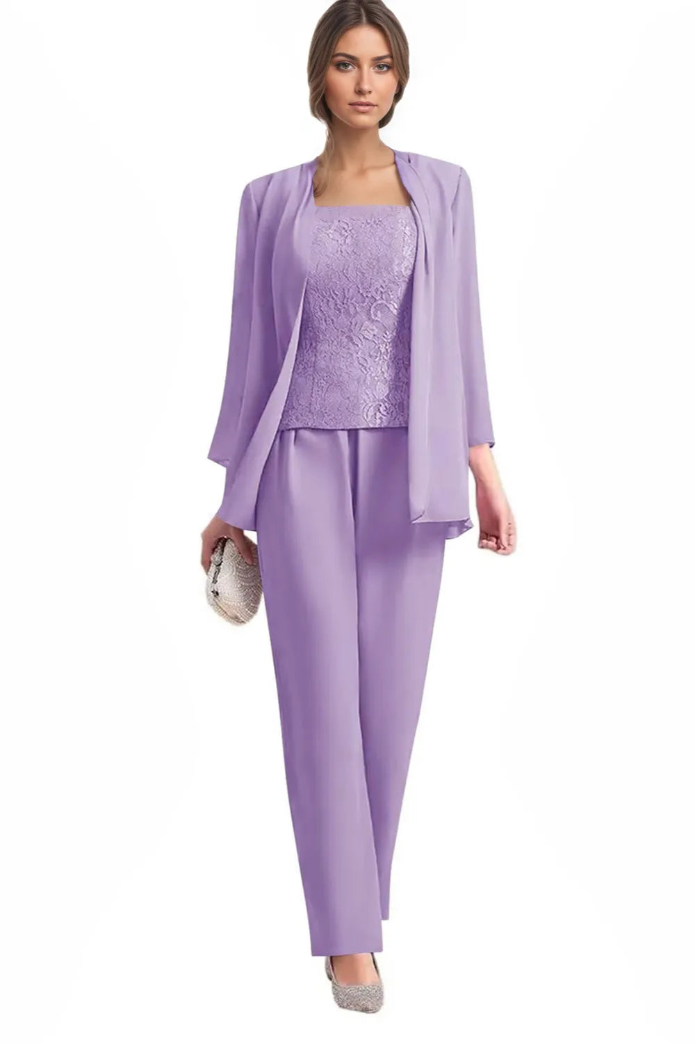 Ensemble pantalon de cérémonie élégant trois pièces