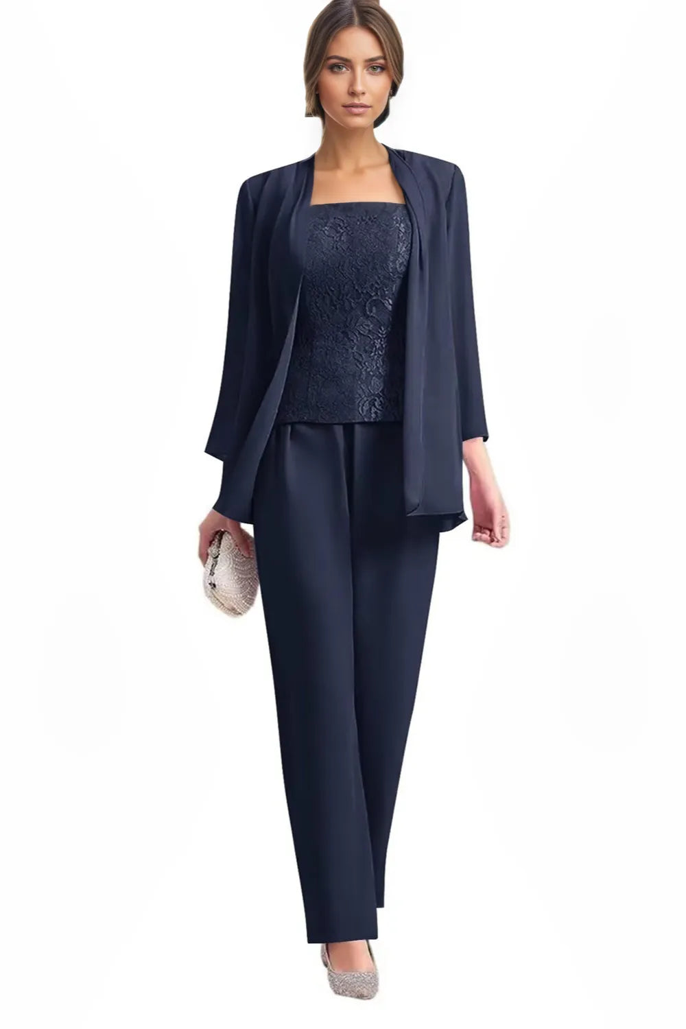 Ensemble pantalon de cérémonie élégant trois pièces