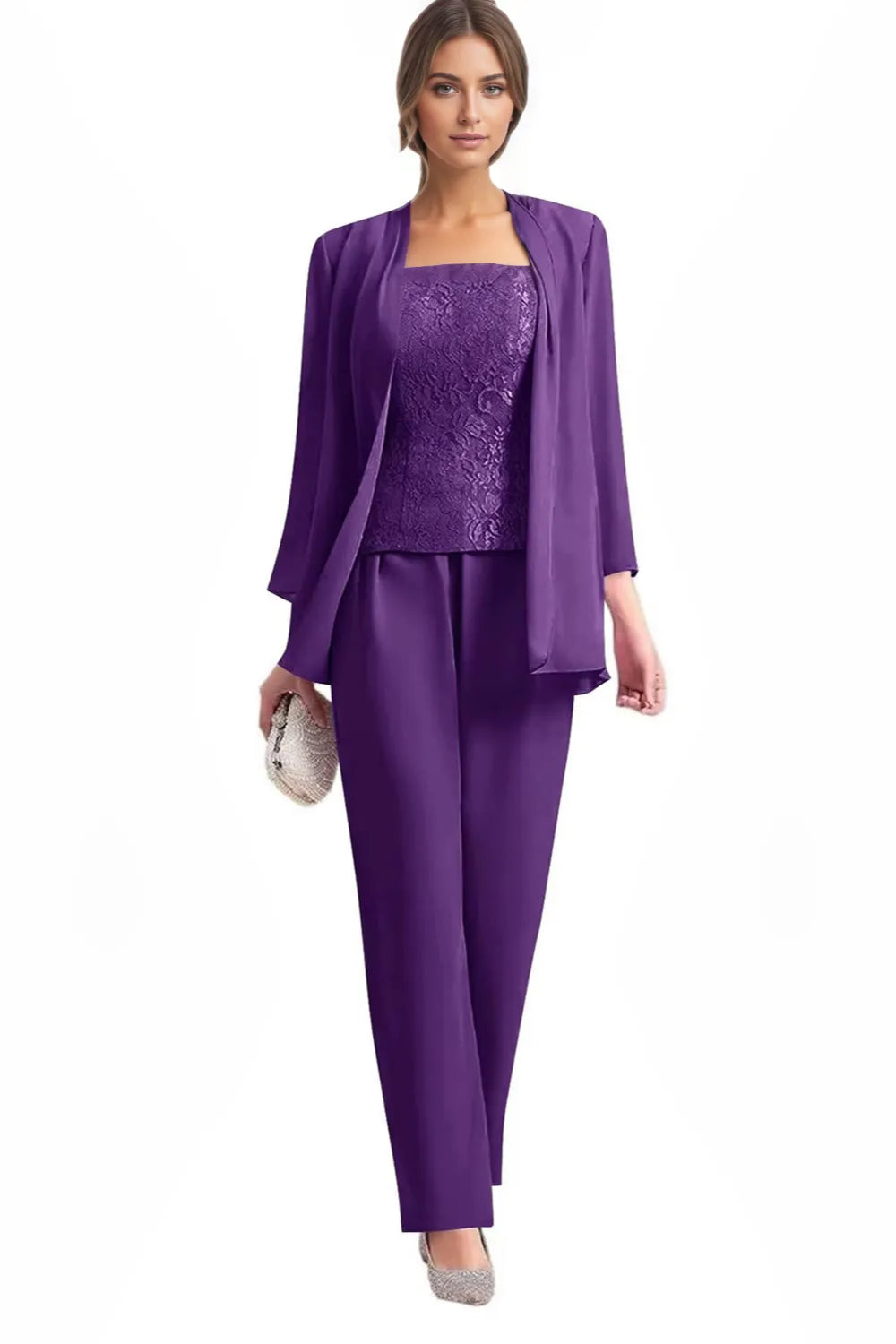 Ensemble pantalon de cérémonie élégant trois pièces