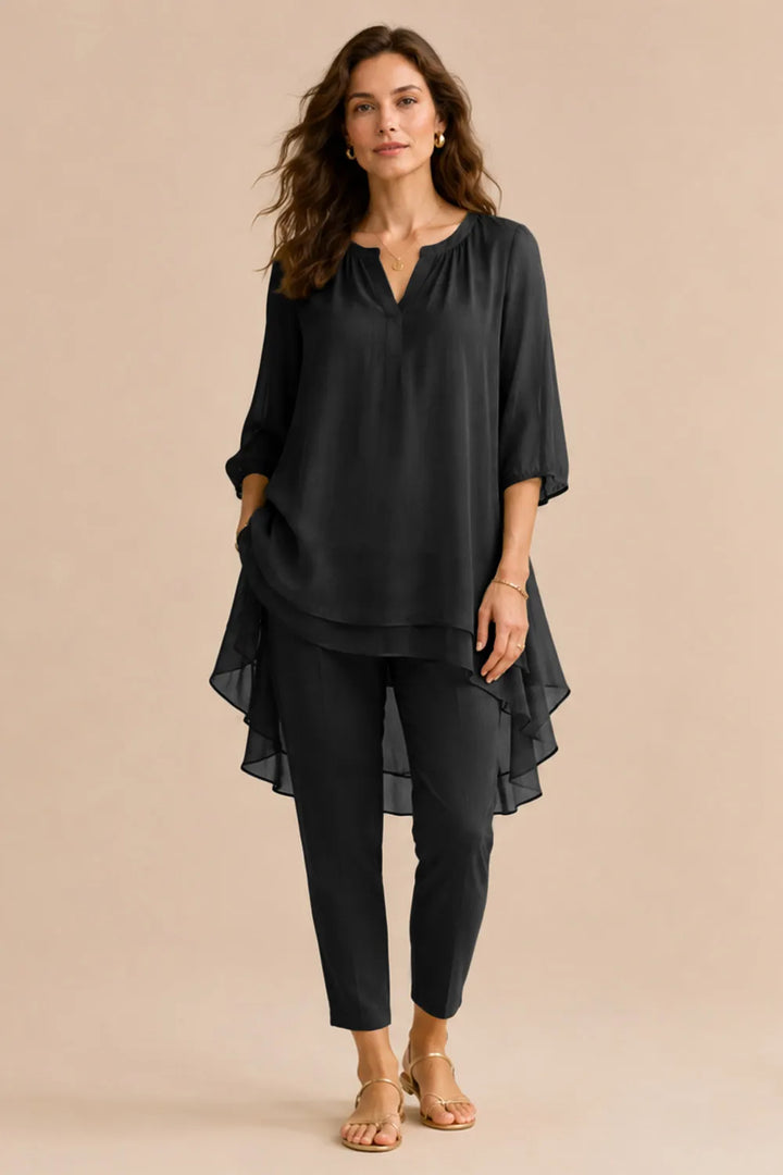Ensemble pantalon élégant à superposition Seraphina