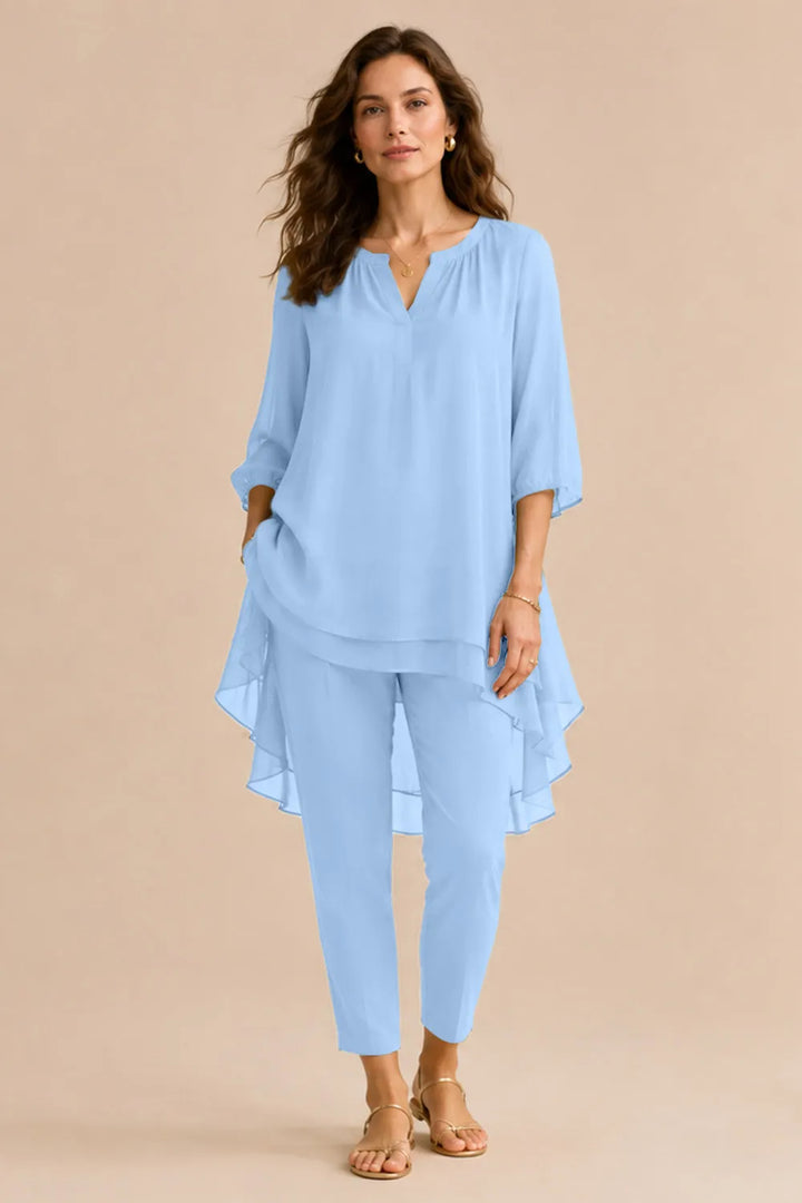 Ensemble pantalon élégant à superposition Seraphina
