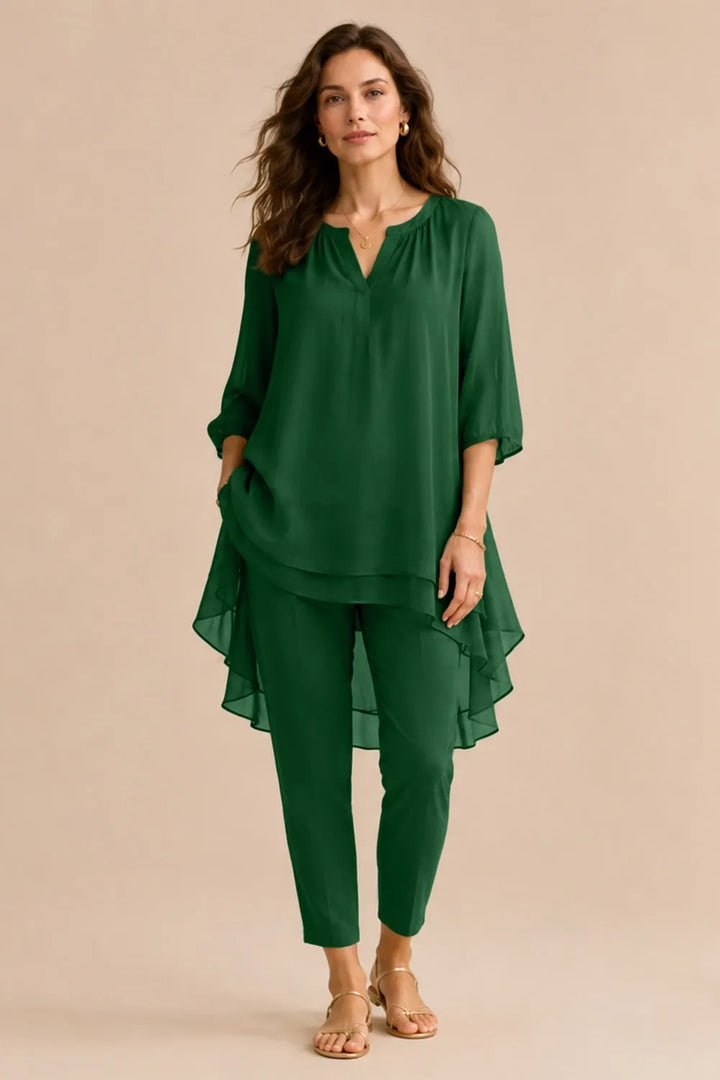 Ensemble pantalon élégant à superposition Seraphina