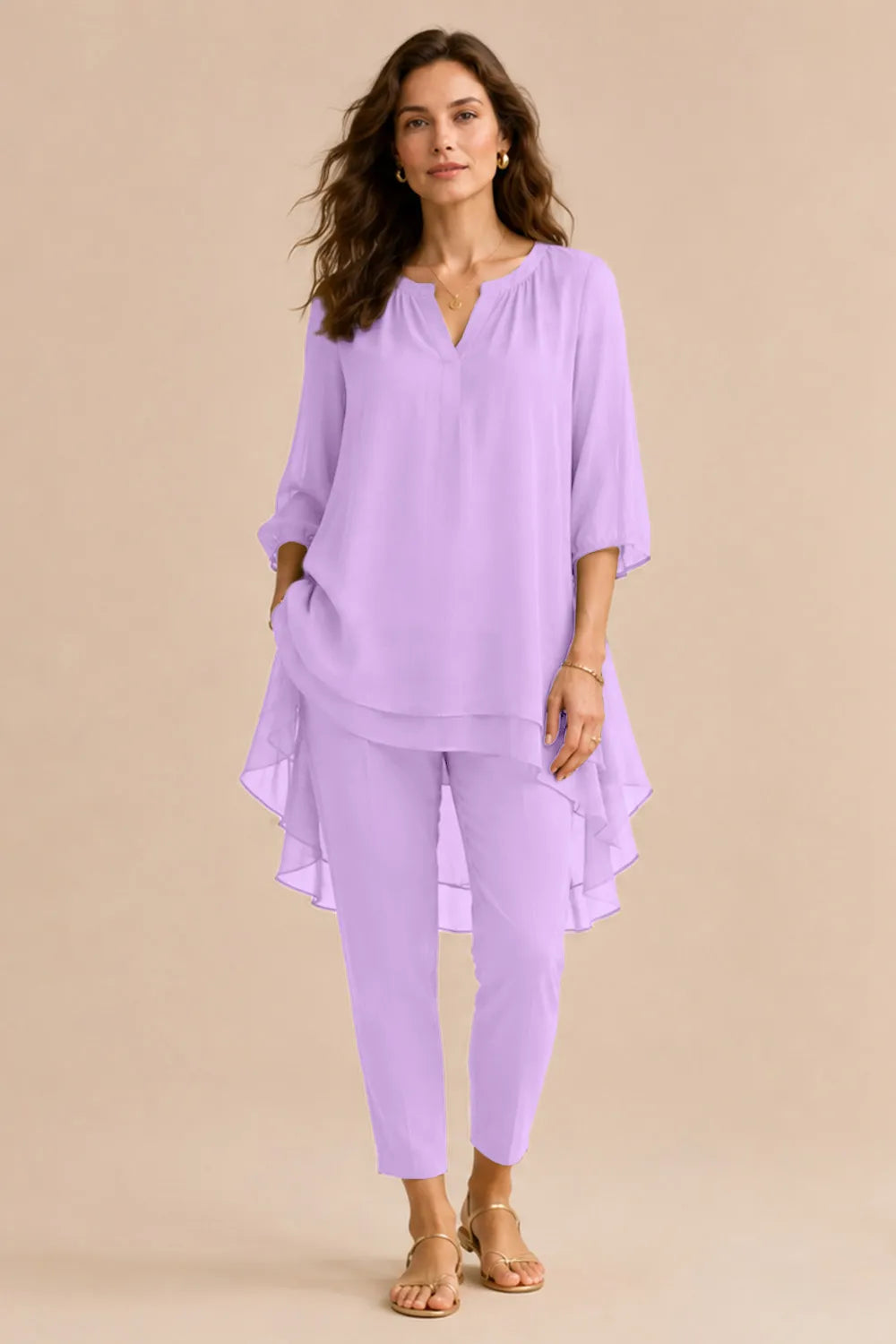 Ensemble pantalon élégant à superposition Seraphina