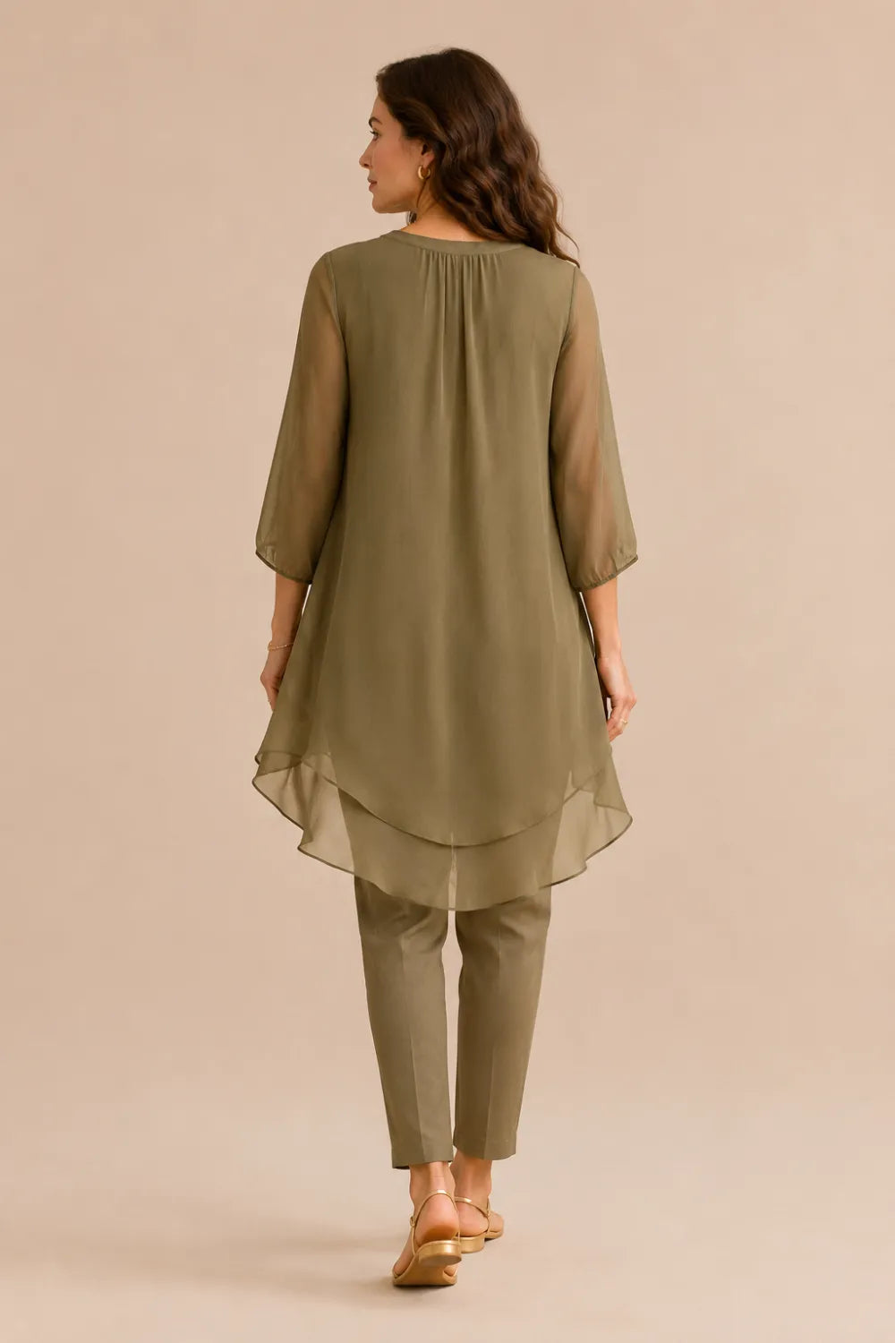 Ensemble pantalon élégant à superposition Seraphina