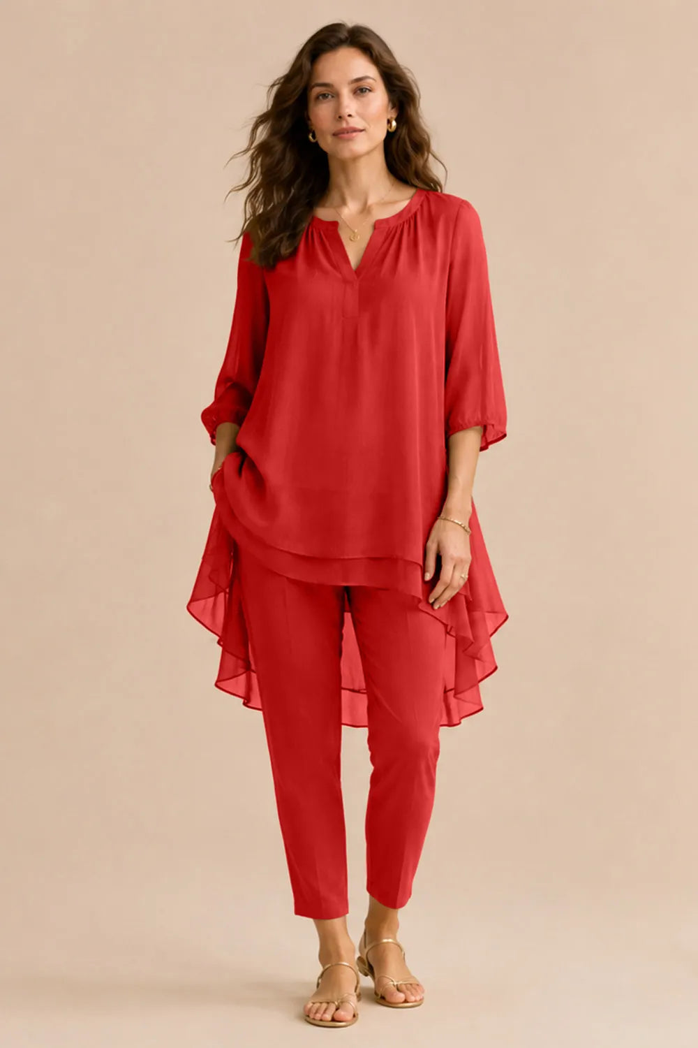 Ensemble pantalon élégant à superposition Seraphina