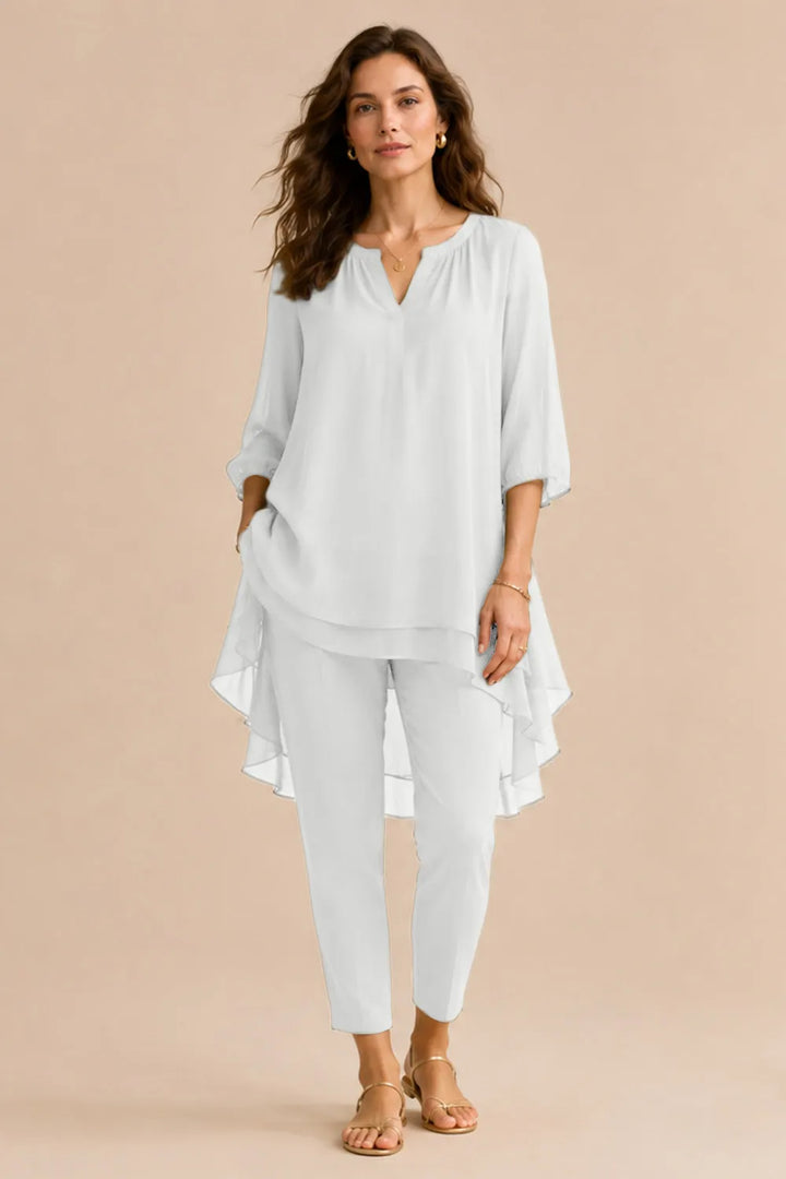 Ensemble pantalon élégant à superposition Seraphina
