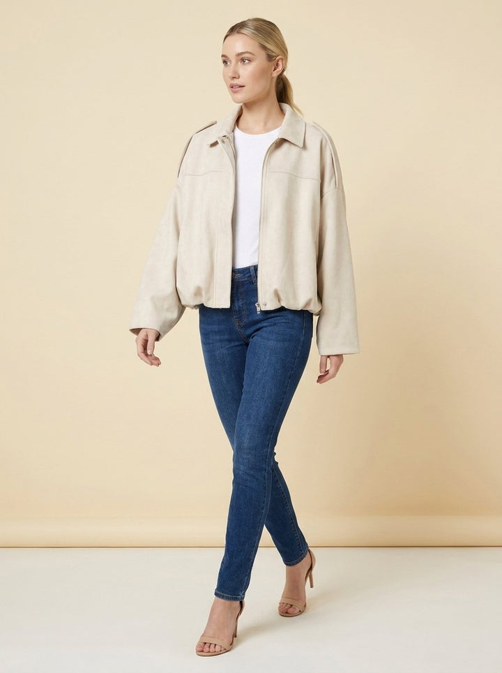 Bomber | Blouson effet suédine