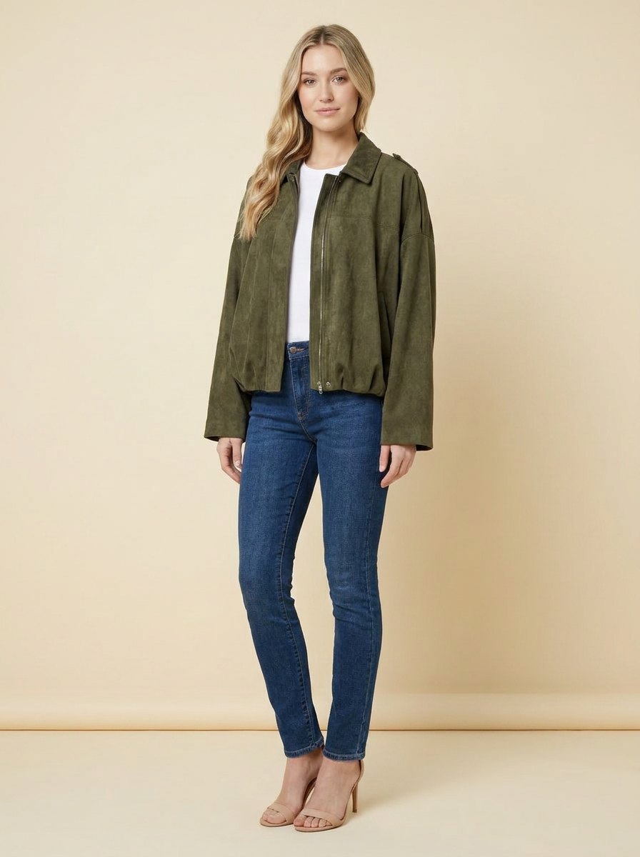 Bomber | Blouson effet suédine