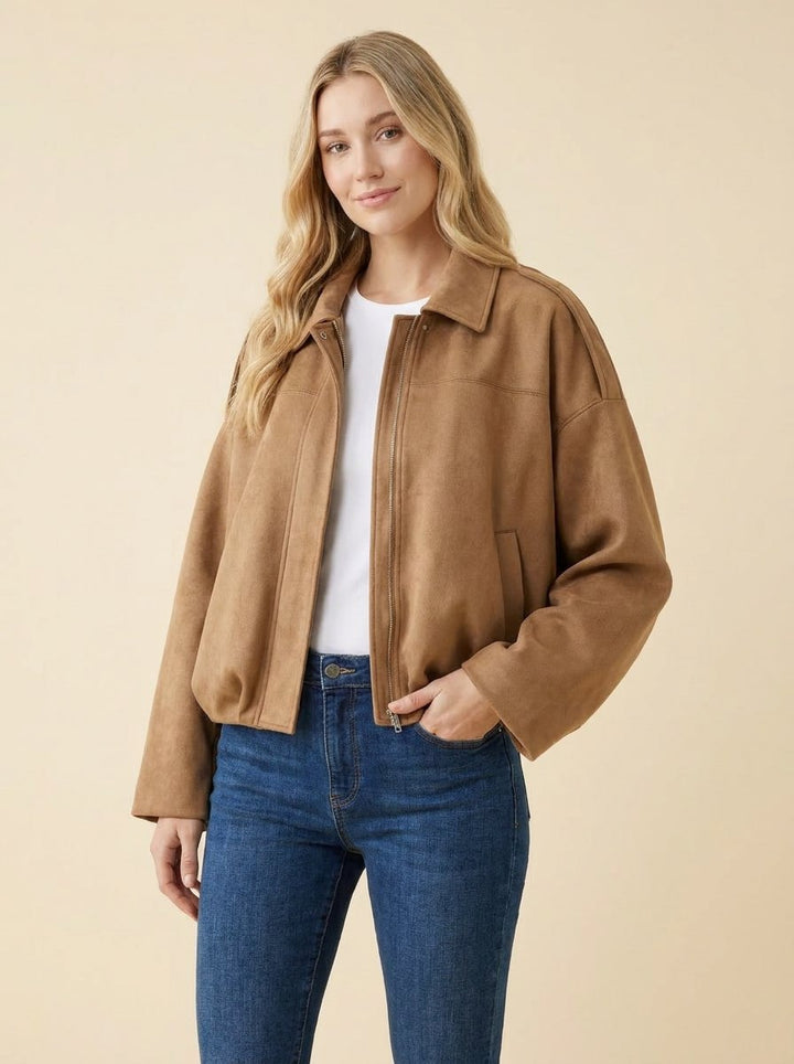 Bomber | Blouson effet suédine
