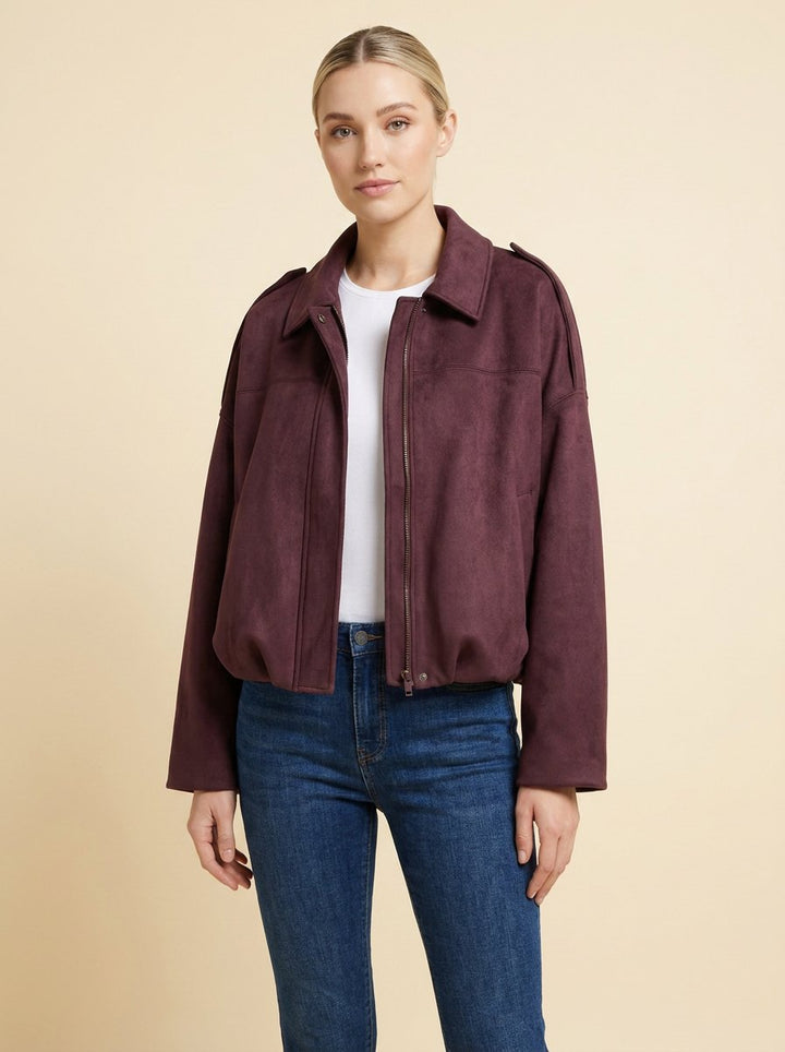 Bomber | Blouson effet suédine